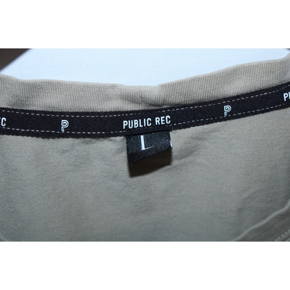 Public Rec Men's Large Sand Color Crew Neck Stretchy T-Shirt - Picture 4 of 9